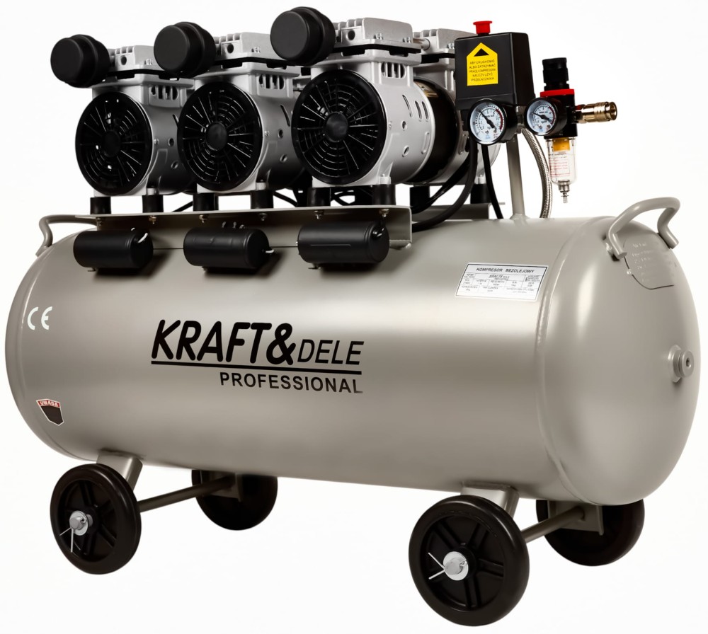 KRAFTDELE_STANDARD_KD1397_009594_wybrane Õlivaba kompressor 100L 3 x 1500W KD1397 - Image 1