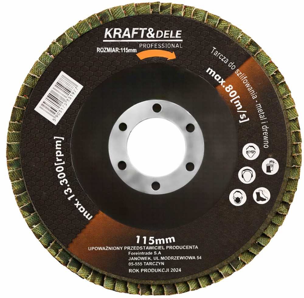 KRAFTDELE_STANDARD_KD960_009173_wybrane Lamellketaste komplekt 115mm P80 KD962 - Image 1
